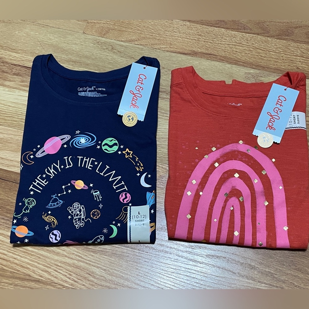 Kids' 2 pack Adaptive Graphic T-Shirts - Cat & Jack size 10-12 B1012-3
